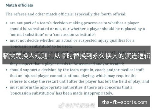 脑震荡换人规则：从临时替换到永久换人的演进逻辑